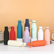 Stainless Steel Vacuum Insulated Water Bottle 500ml Leak-Proof with Handle for Outdoor Activities