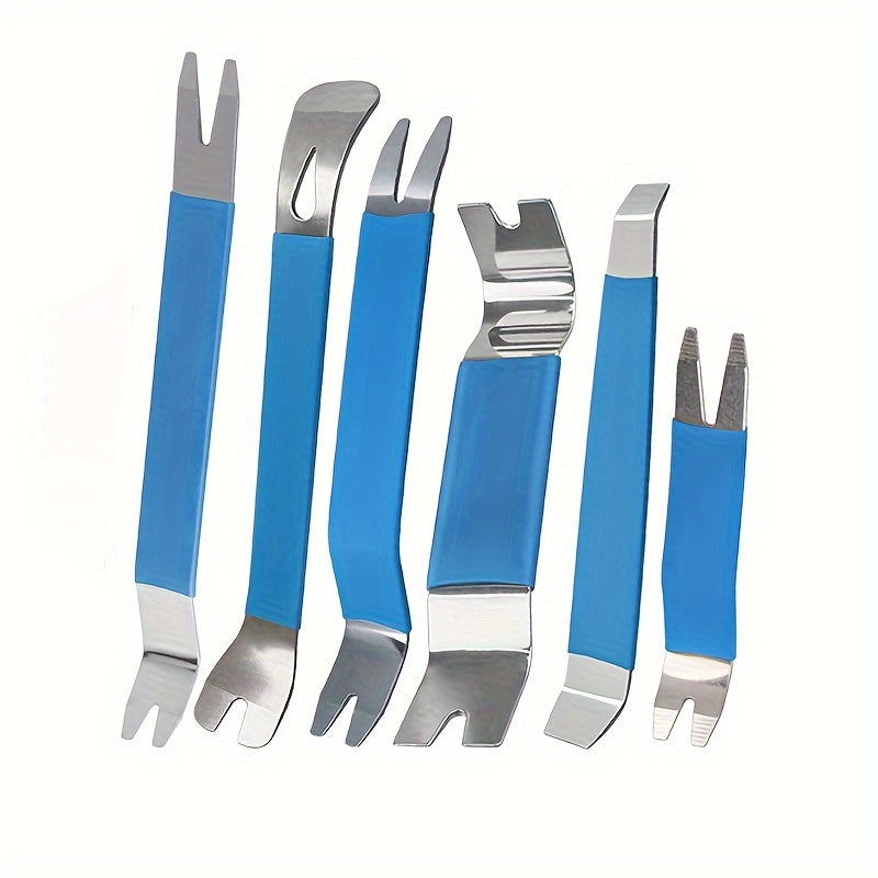 6Pcs Auto Door Trim Removal Tool Set Car Panel Disassembly Metal Pry Kit