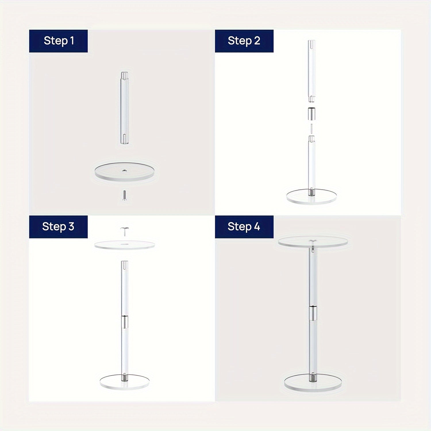 Transparent Acrylic Tea Table Small Round Nordic Style Space-Saving Home Decor