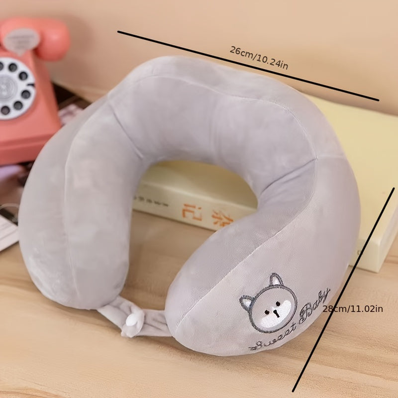 U-Shaped Travel Pillow Neck Support Lightweight Polyester Cover
