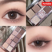 Paleta de sombras de ojos para mujer 10 colores acabado mate perlado maquillaje diario compacto