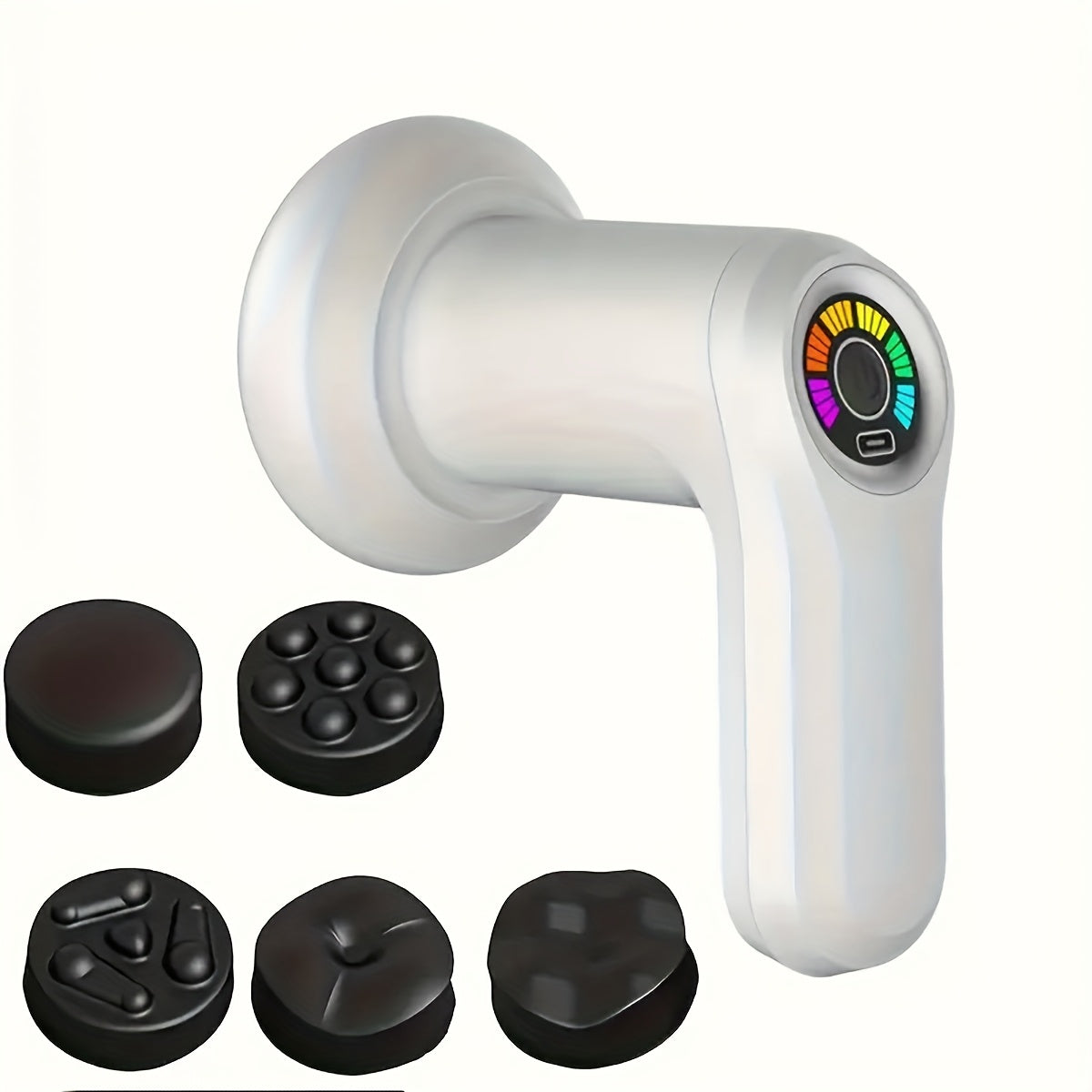 Qayta zaryadlanadigan YX-720 5-boshli massajchi, 6-tezlikli ixcham tugma bilan boshqariladigan