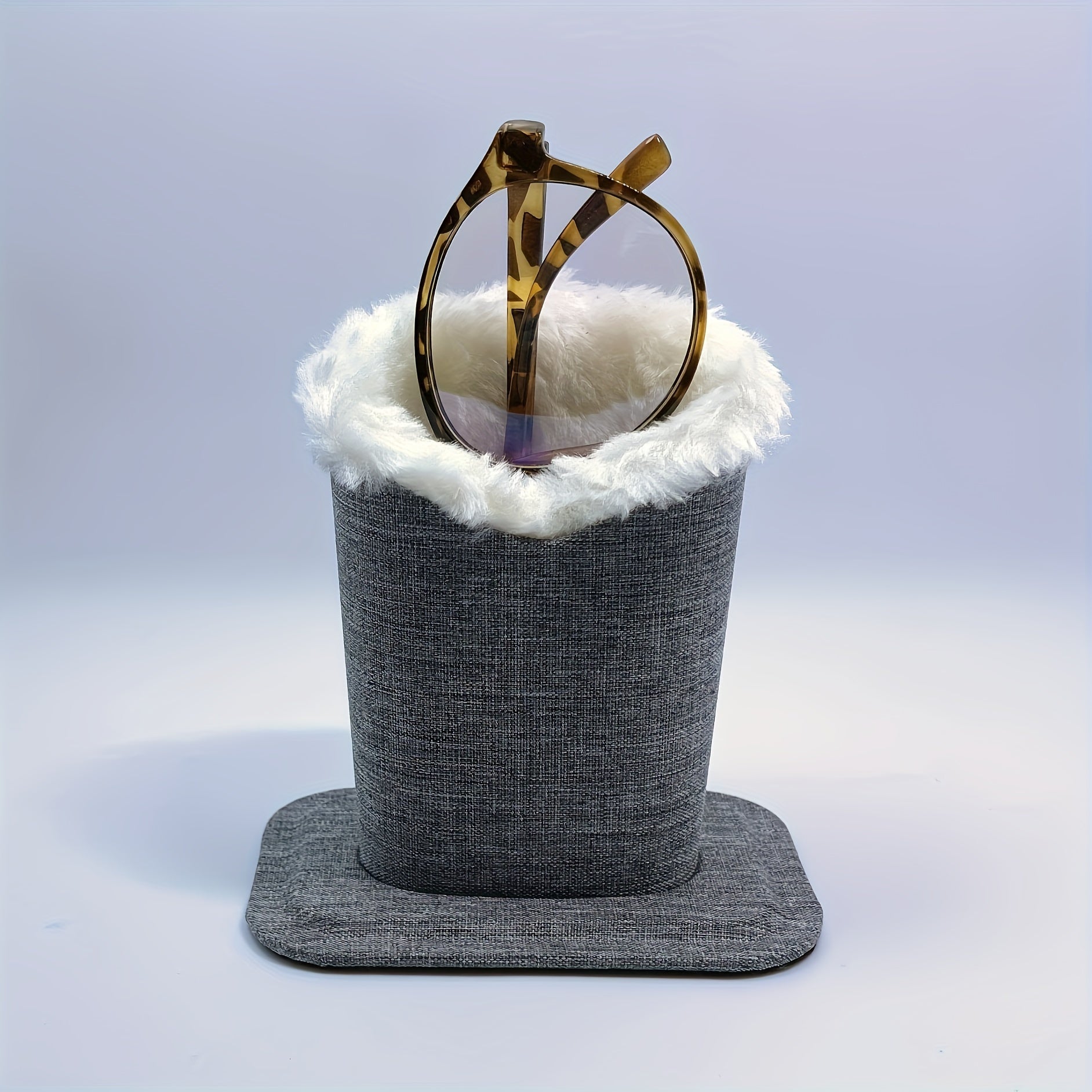 Canvas Eyeglasses Holder Stand Case for Desk or Nightstand Storage