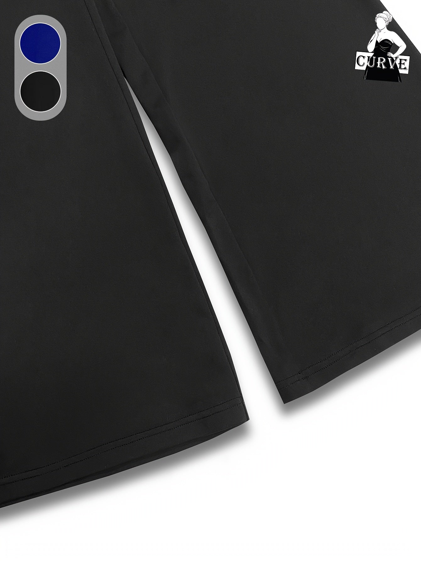 Pantalones de mujer de talla grande en negro con cintura en V para primavera y otoño cómodos