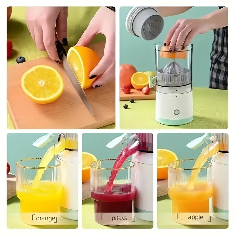 Portable Electric Juicer Rechargeable Citrus Fruit Press Stainless Steel Blades