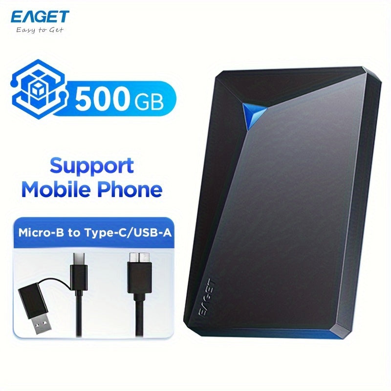 EAGET Portativ Tashqi Qattiq Disk USB 3.0 bilan PC, Mac, Noutbuk, PS4, Xbox One uchun - 250GB/320GB/500GB Tanlovlari