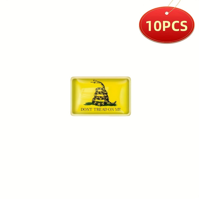 Yellow Snake Design Alloy Brooches Set for Clothing and Accessories Square Pins 10 Pack