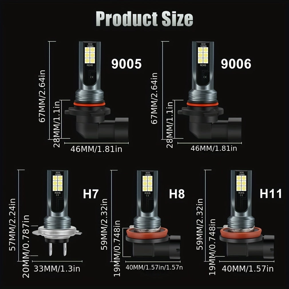 Luces antiniebla LED universales 6000K blancas 12V 24V H11 H8 H11H8 HB3 HB4 HB6