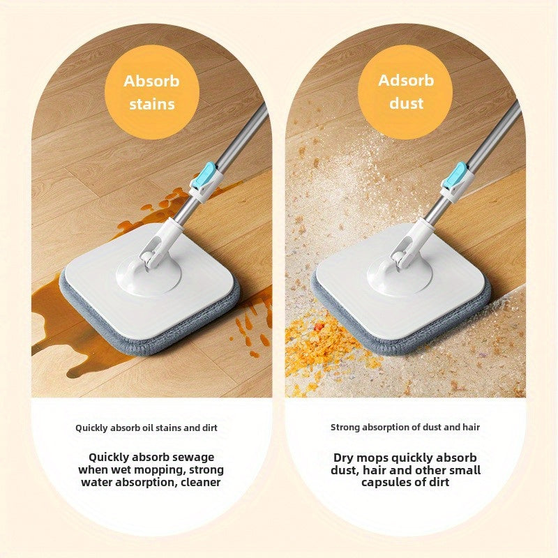 Spin Mop and Bucket Set with Water Separation for Easy Floor Cleaning