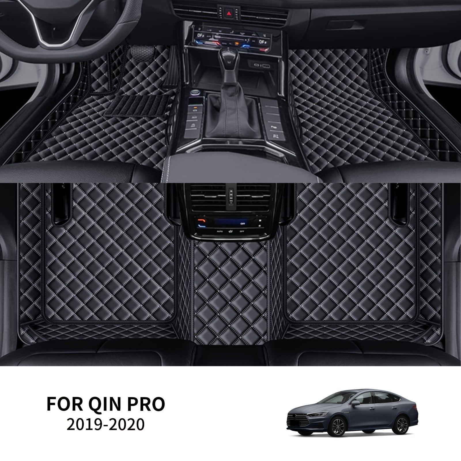 Juego de alfombrillas para coche de cuero sintético 3D para todo tipo de clima, duraderas, para vehículos de conducción a la izquierda