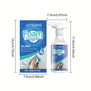 "Iz qoldirmaydigan shisha ko'pik tozalovchi, yog' va dog'larni samarali ravishda olib tashlaydi. Palm kislotasi formulasi bilan deraza va eshiklarni tozalash uchun mukammal."