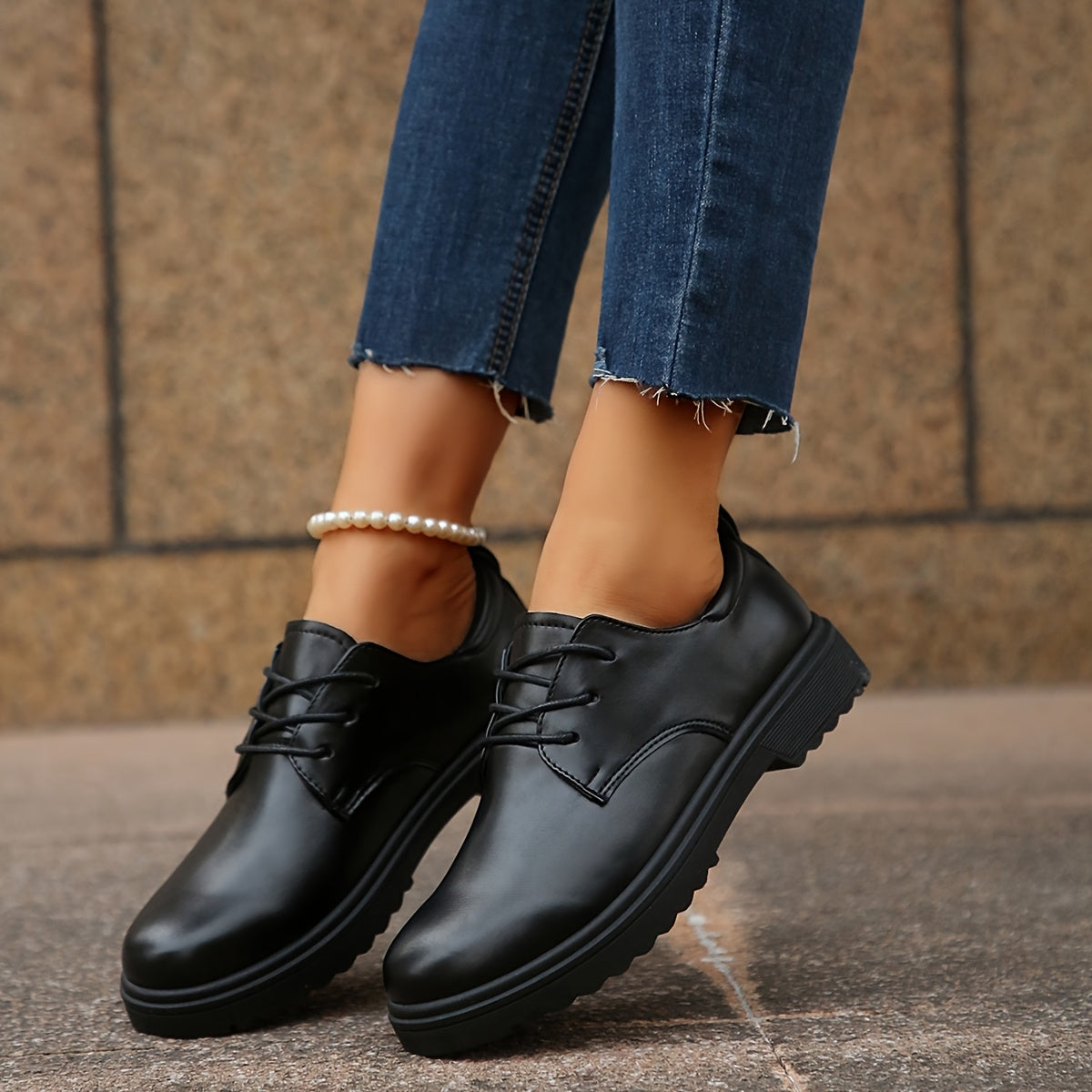 Men Matte Finish Lace-Up Shoes Casual Non-Slip Comfortable Loafers