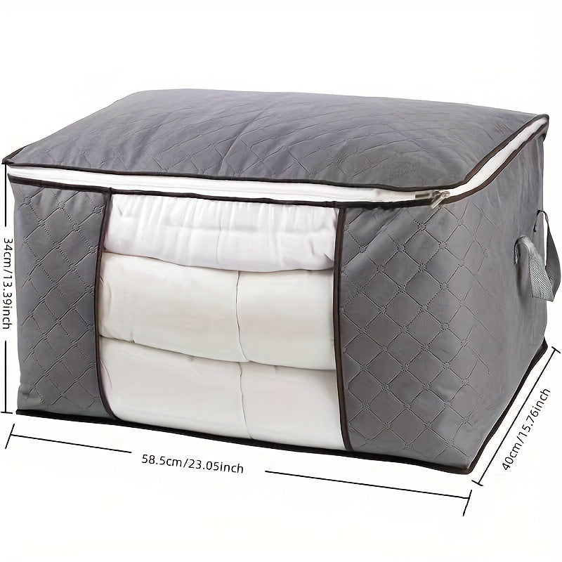 Foldable Cotton Storage Bag Moisture-Proof Closet Organizer for Comforters and Bedding