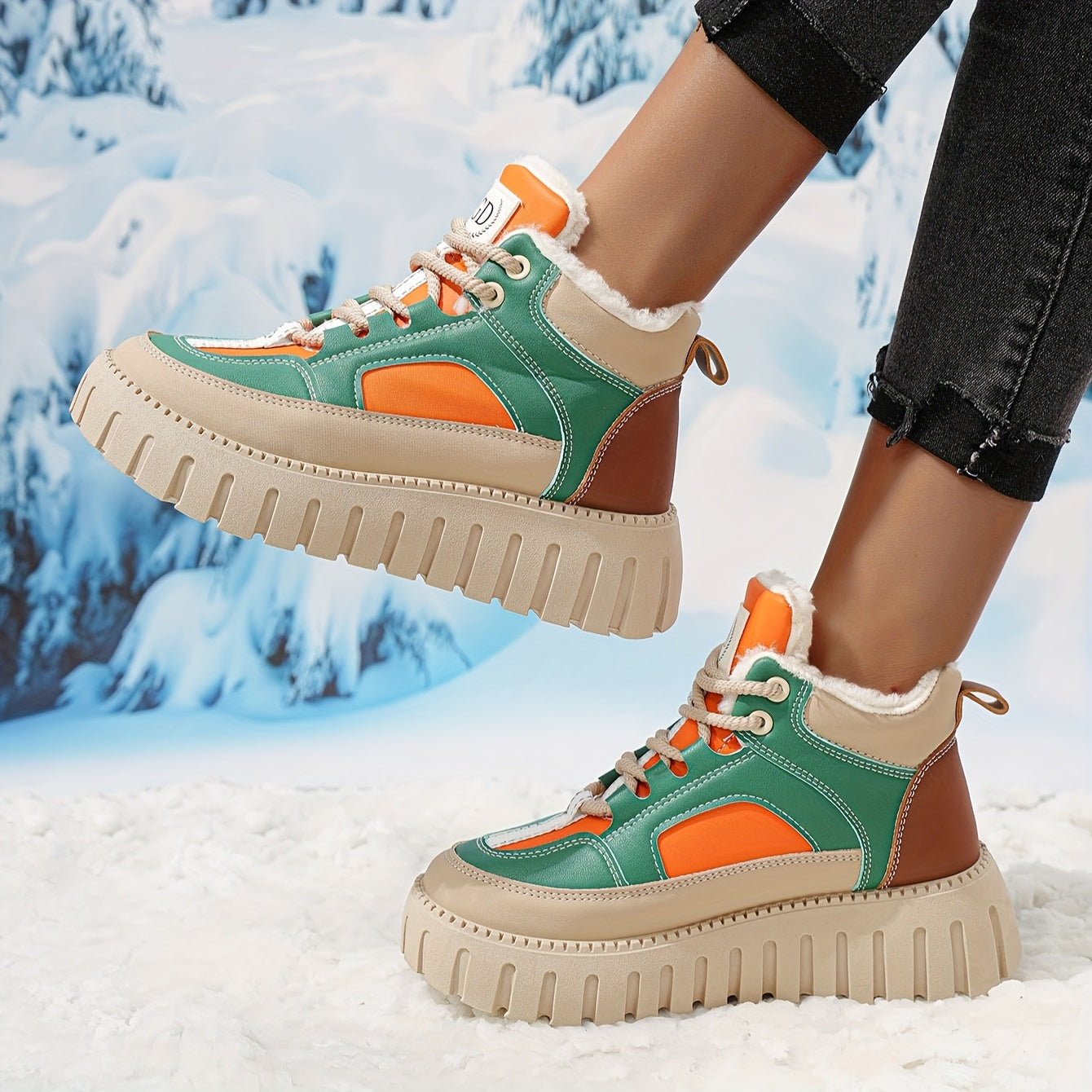 Women’s Winter Snow Boots with Thick Platform Non-Slip Rubber Sole