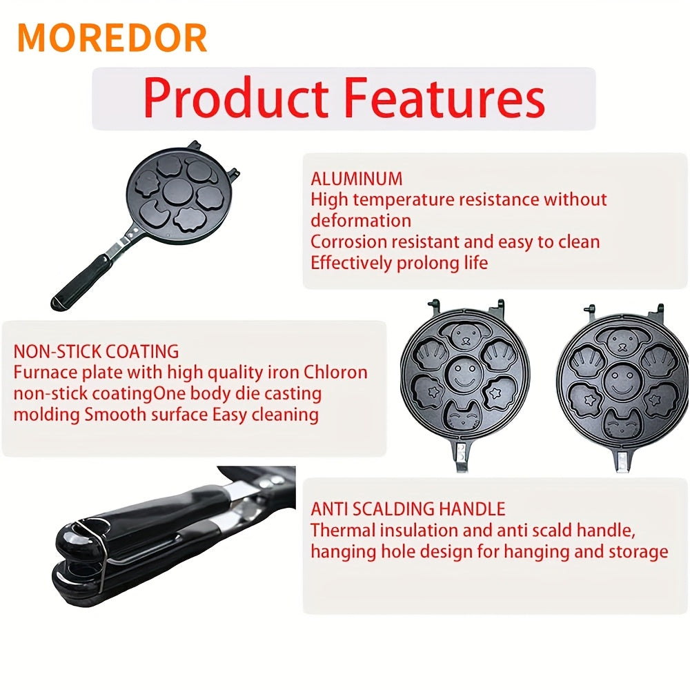 7 teshikli yopishmaydigan qovurilgan pan, pankeklar, burgerlar, pechenelar uchun ko‘p funksiyali nonushta mashinasi