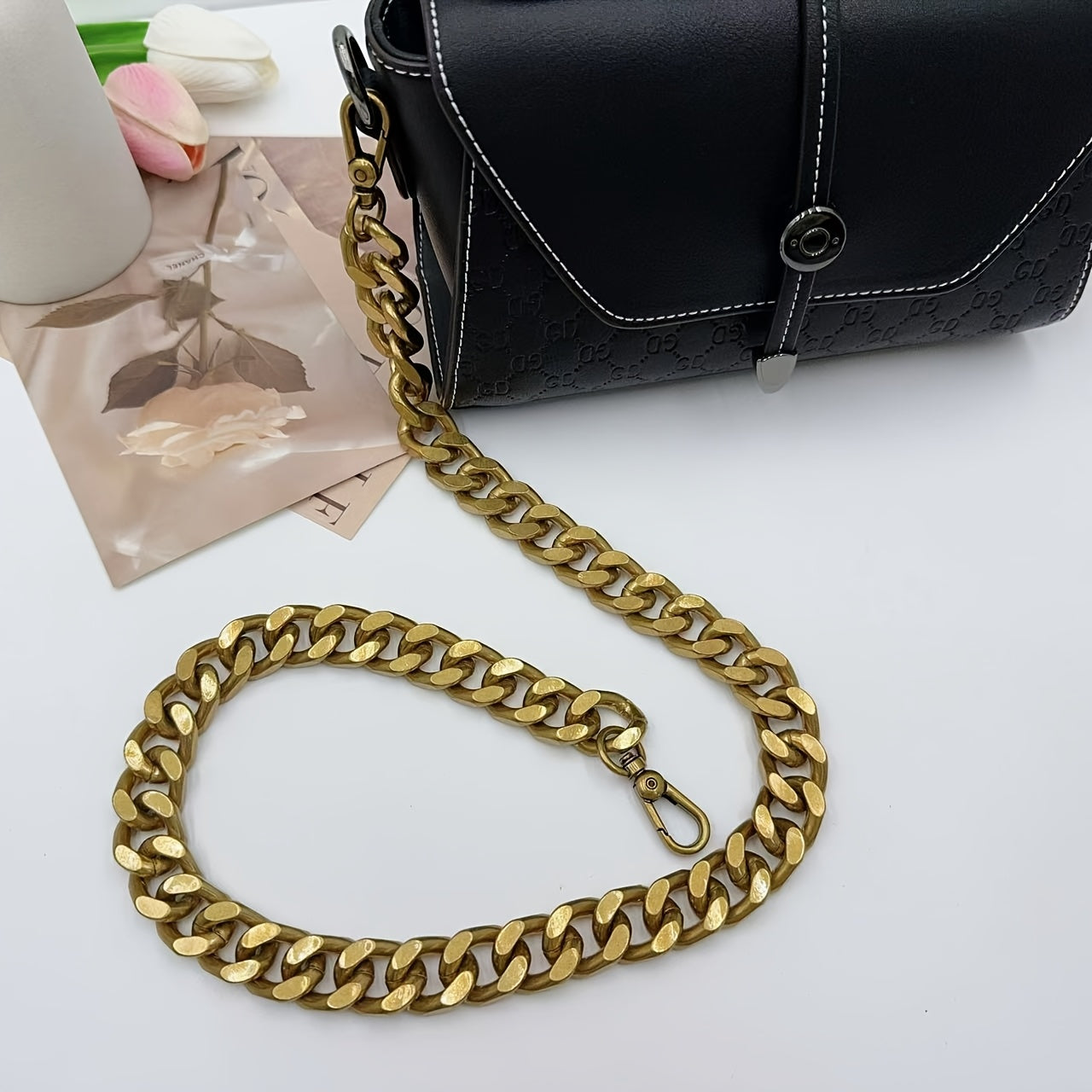 Vintage Style Detachable Shoulder Strap for Women's Handbags Aluminum Rust-Resistant Durable