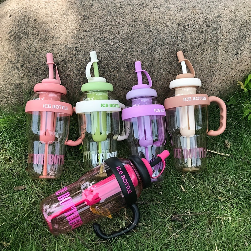 Large 44oz BPA-Free Plastic Water Bottle with Handle Leakproof Straw for Gym Outdoor and Back-to-School