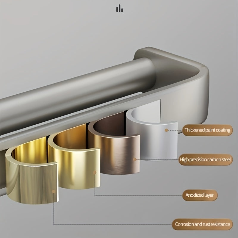 Black Rotating Kitchen Spice Rack Wall Mount Aluminum Organizer for Seasonings and Oils