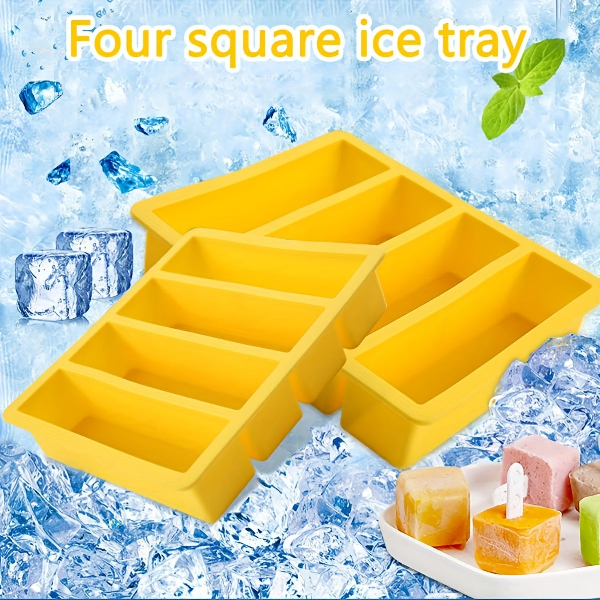 Unisex Silicone Ice Cube Mold Tray BPA Free Easy Release Kitchen Accessories