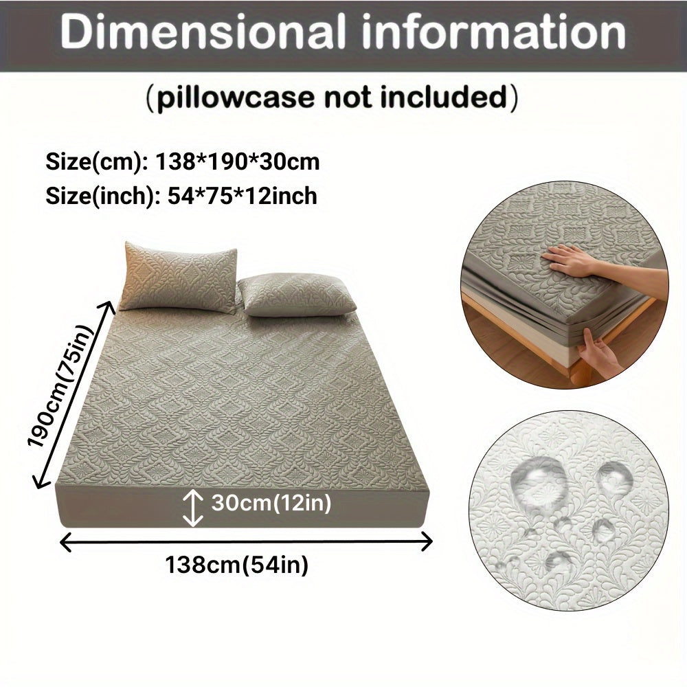 Waterproof Quilted Mattress Protector Fitted Sheet Teal 1-Piece Ultra-Soft Breathable