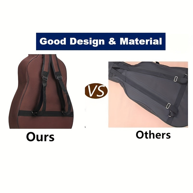10mm Thickened Acoustic and Classical Guitar Gig Bag Waterproof with Dual Shoulder Straps and Pockets