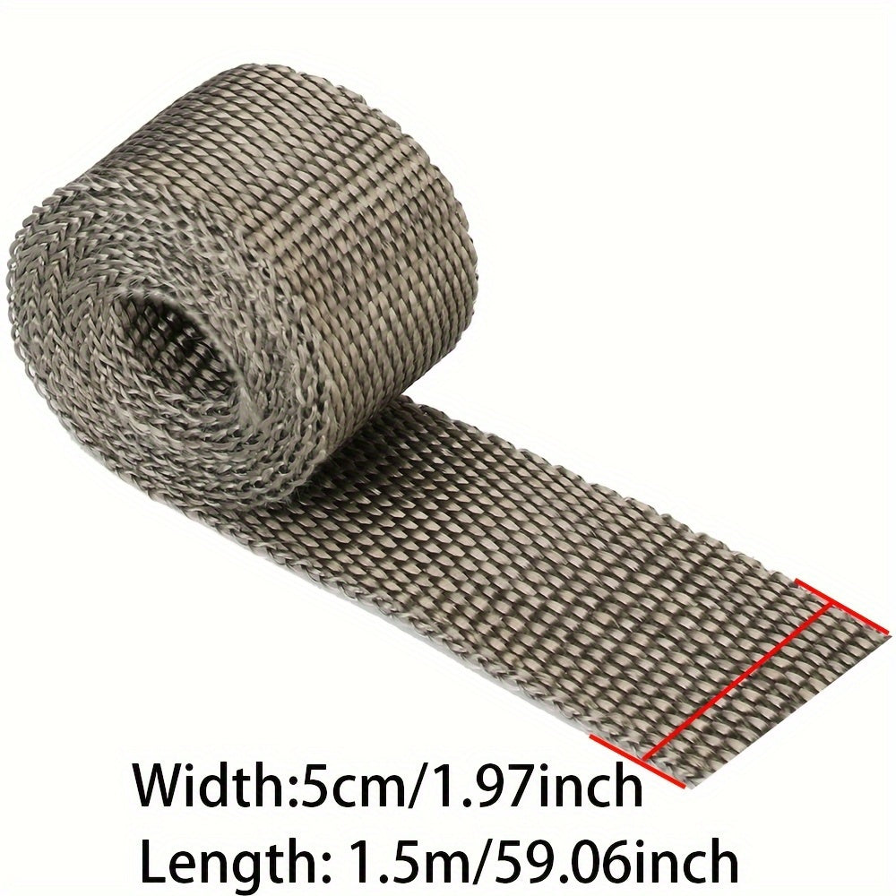 Fiberglass Exhaust Header Heat Wrap Tape 1.5m 900-1200°F Thermal Insulation
