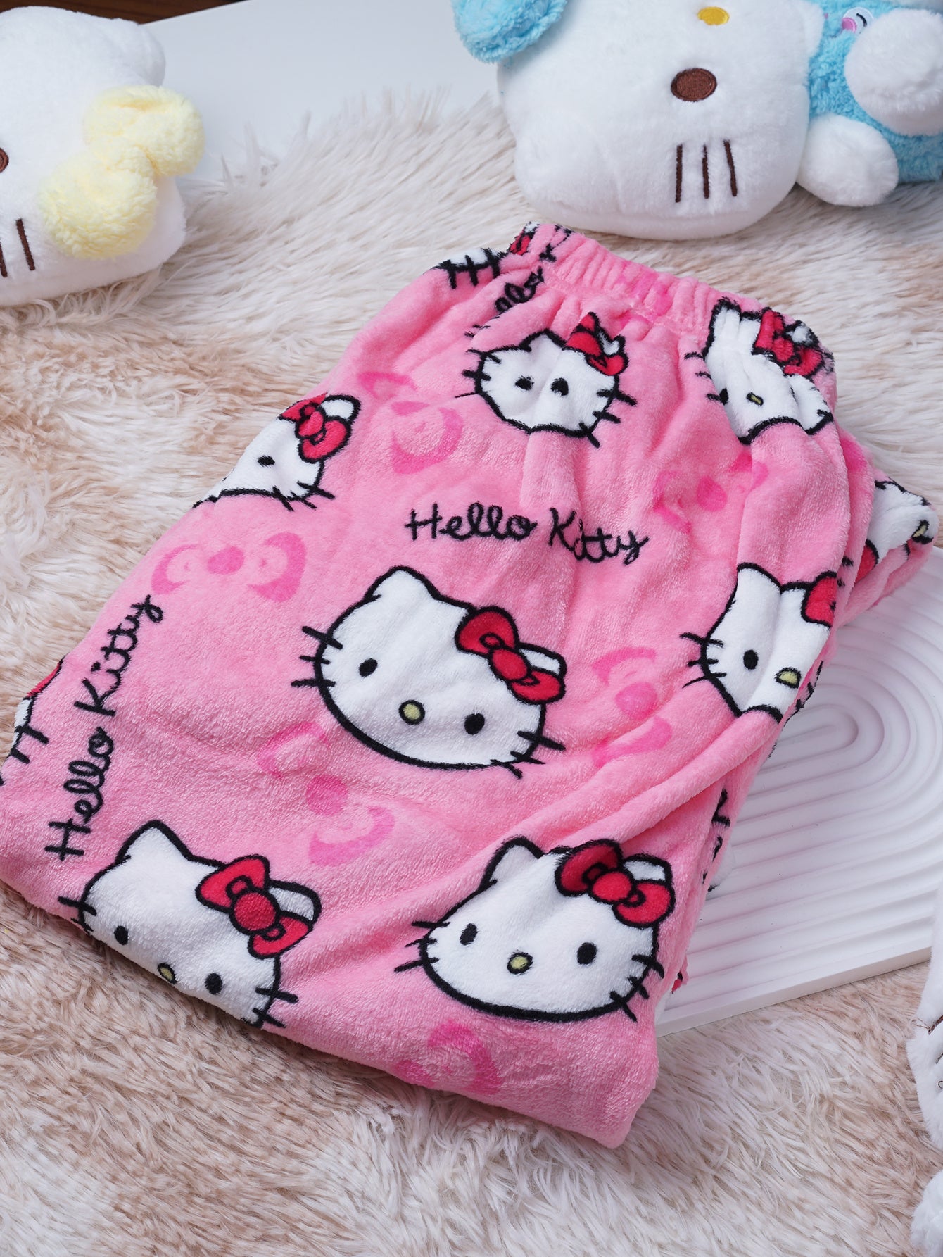 Men's Flannel Pajama Pants Autumn Winter All Over Print Polyester Loose Fit