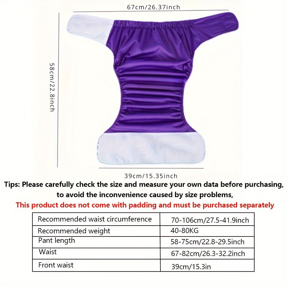 Reusable Adult Diaper for Elderly with Adjustable Waist Leak-Proof Water Leakage Protection