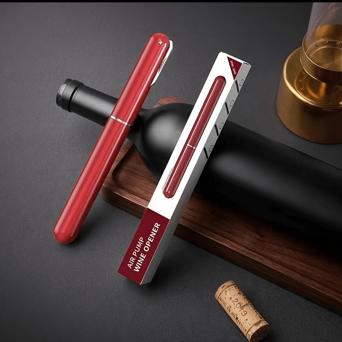 Red Wine Bottle Opener with Vacuum Pump Keeps Wine Fresh for Home Bar Restaurant