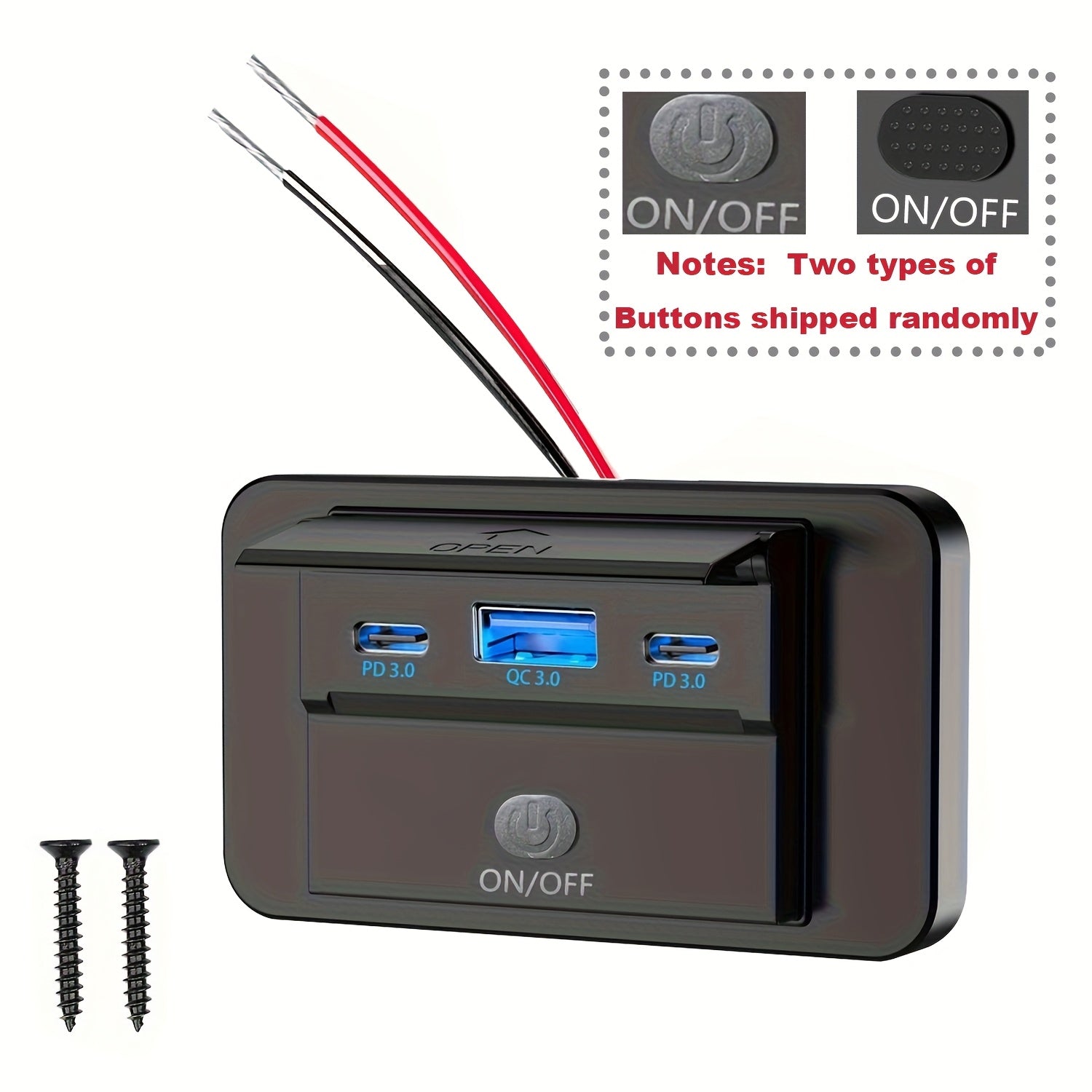 Ko‘p qurilmalik USB avtomobil zaryadlovchi tez zaryadlash uchun rozetka, avtomobillar, RVlar, qayiq uchun