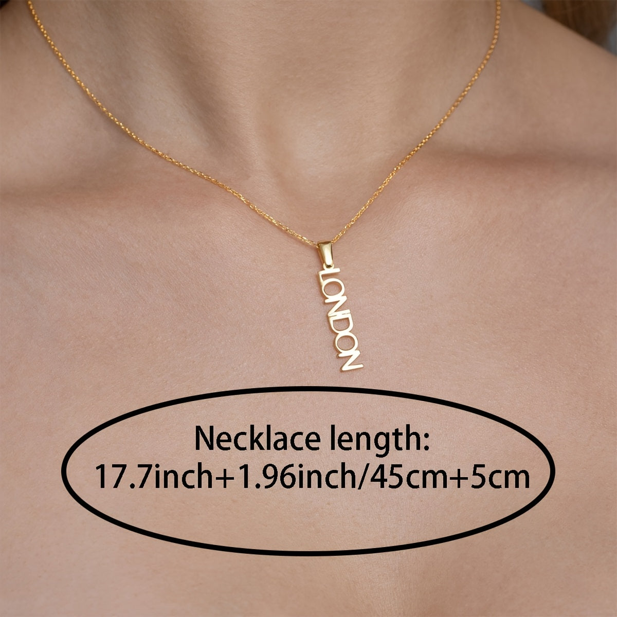 Women's 18K Gold-Plated Stainless Steel Custom Pendant Necklace for Gift and Daily Wear