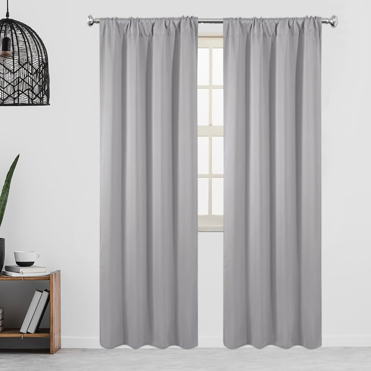 Silvery Rod Curtain for Heat Insulation and Blackout, Room Darkening, 1 Piece