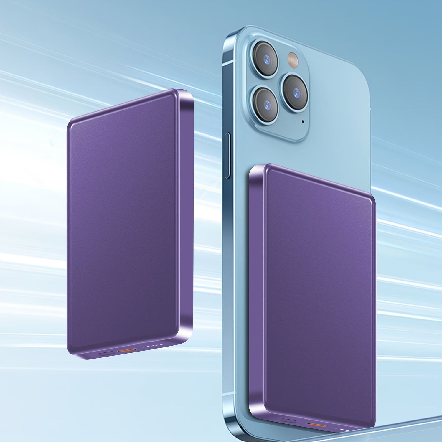 5000mAh Magnetic Wireless Power Bank with USB-C Fast Charging for Apple Devices