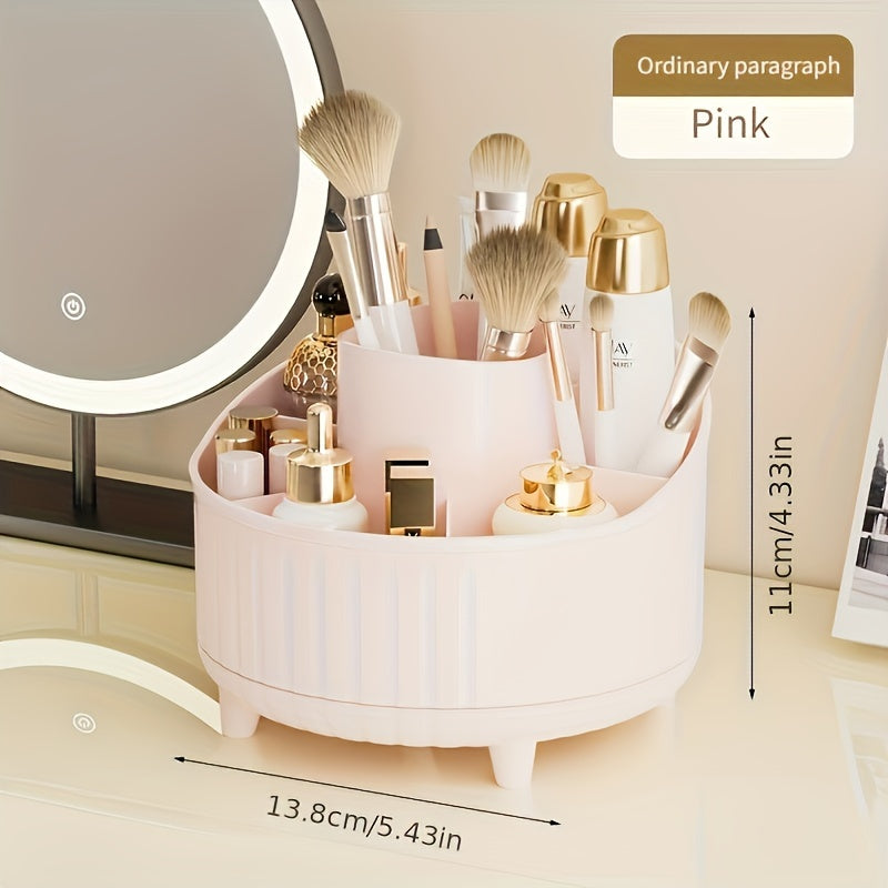 7 bo'lakli 360° aylanadigan makiyaj tashkilotchisi, cho'tkalar, lab bo'yog'i, terini parvarish qilish va ofis uchun