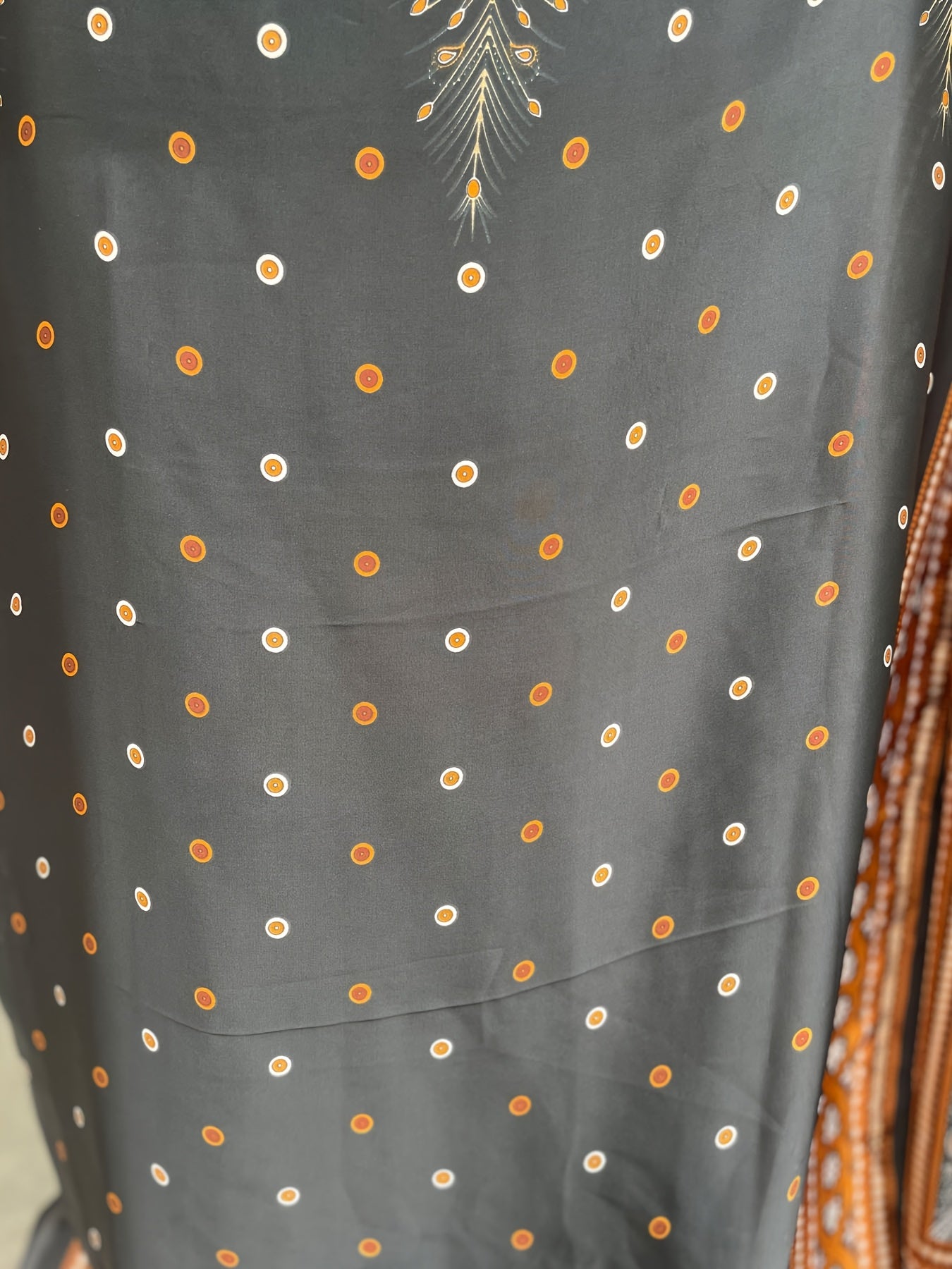 Plus Size Floral Kaftan Dress Longline Batwing Sleeve Lightweight Polyester