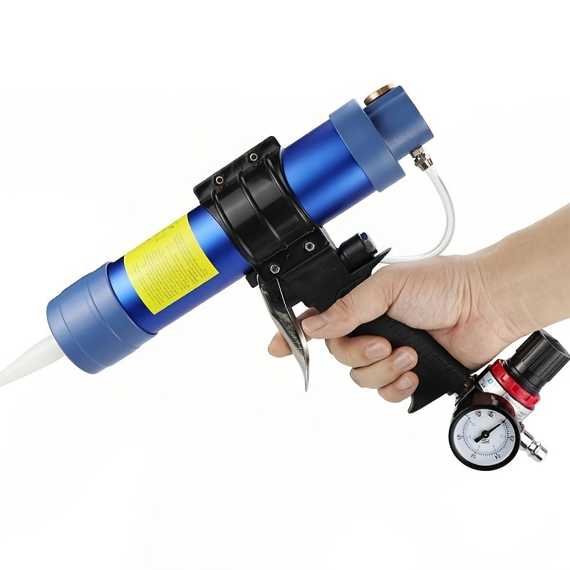 310ml Pneumatic Air Sealant Caulking Gun Kit with Nozzle Pressure Gauge Adjustable Flow