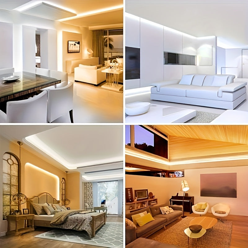 Dimmable LED Strip Lights USB Powered 4.88-15.24m Warm Cool White for Bedroom Kitchen Cabinet