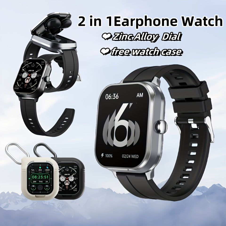 All-in-One Smart Watch with Headphones Call Message Alerts Customizable Faces Sports Modes High-Definition Display
