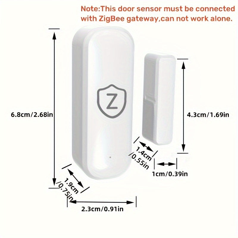 Сенсоры умных дверей и окон Zigbee для домашней безопасности, работающие от батареек, радиочастотная связь, уведомления в приложении, совместимы с Alexa и Google Assistant