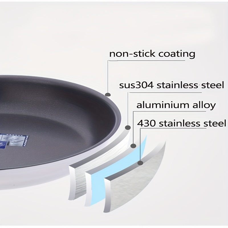 Good Harvester tomonidan Premium Noxudli Po'lat Qozon - Yopishqoq emas, Gaz va Induksion Pishirish uchun Uch Qavatli Dizayn, Qo'l bilan yuvish tavsiya etiladi