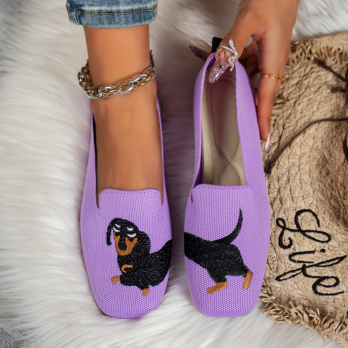 Women's Flat Shoes Casual Slip-On Breathable Comfort Non-Slip Lightweight