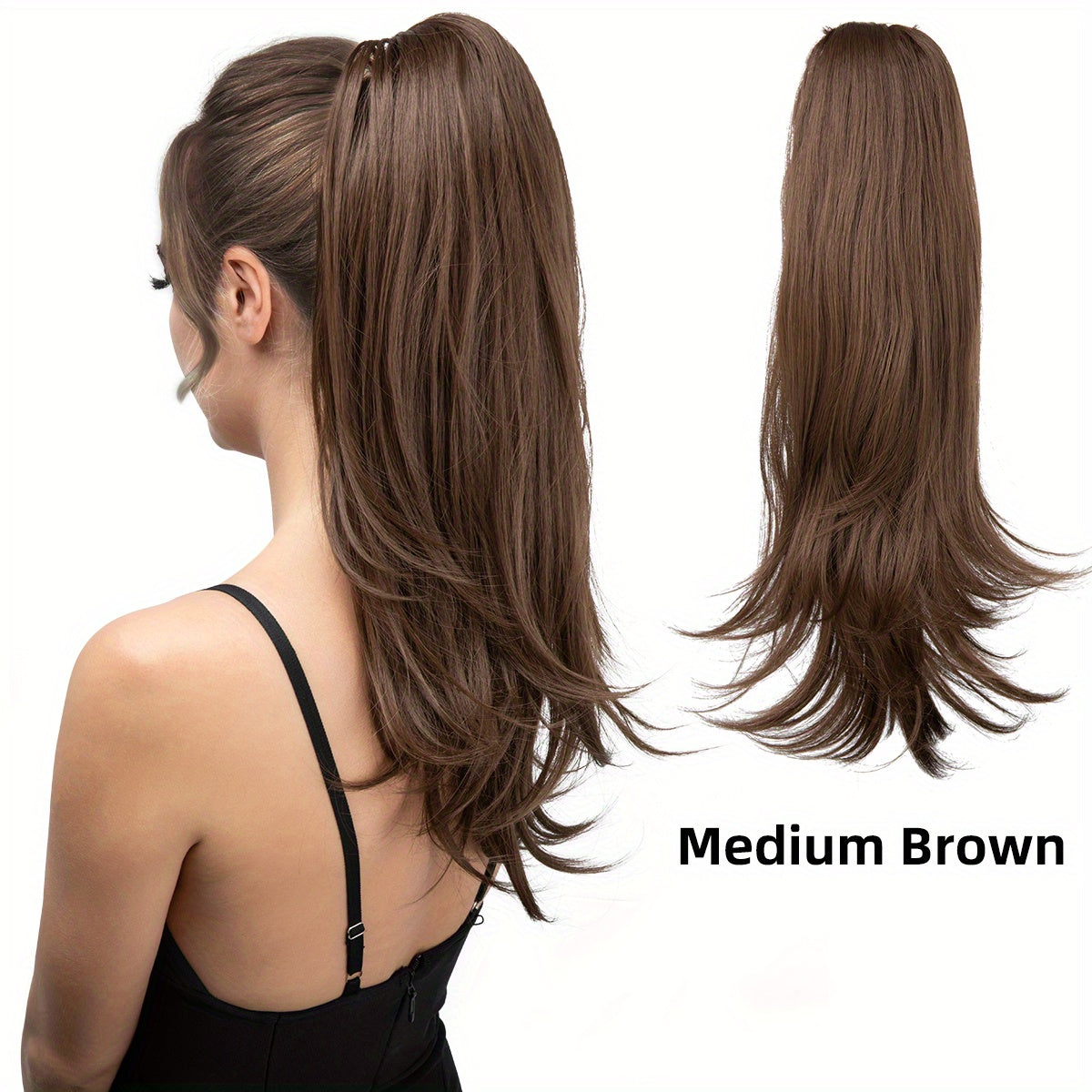 Women's Synthetic Curly Wave Ponytail Extension with 180° Rotating Claw Clip