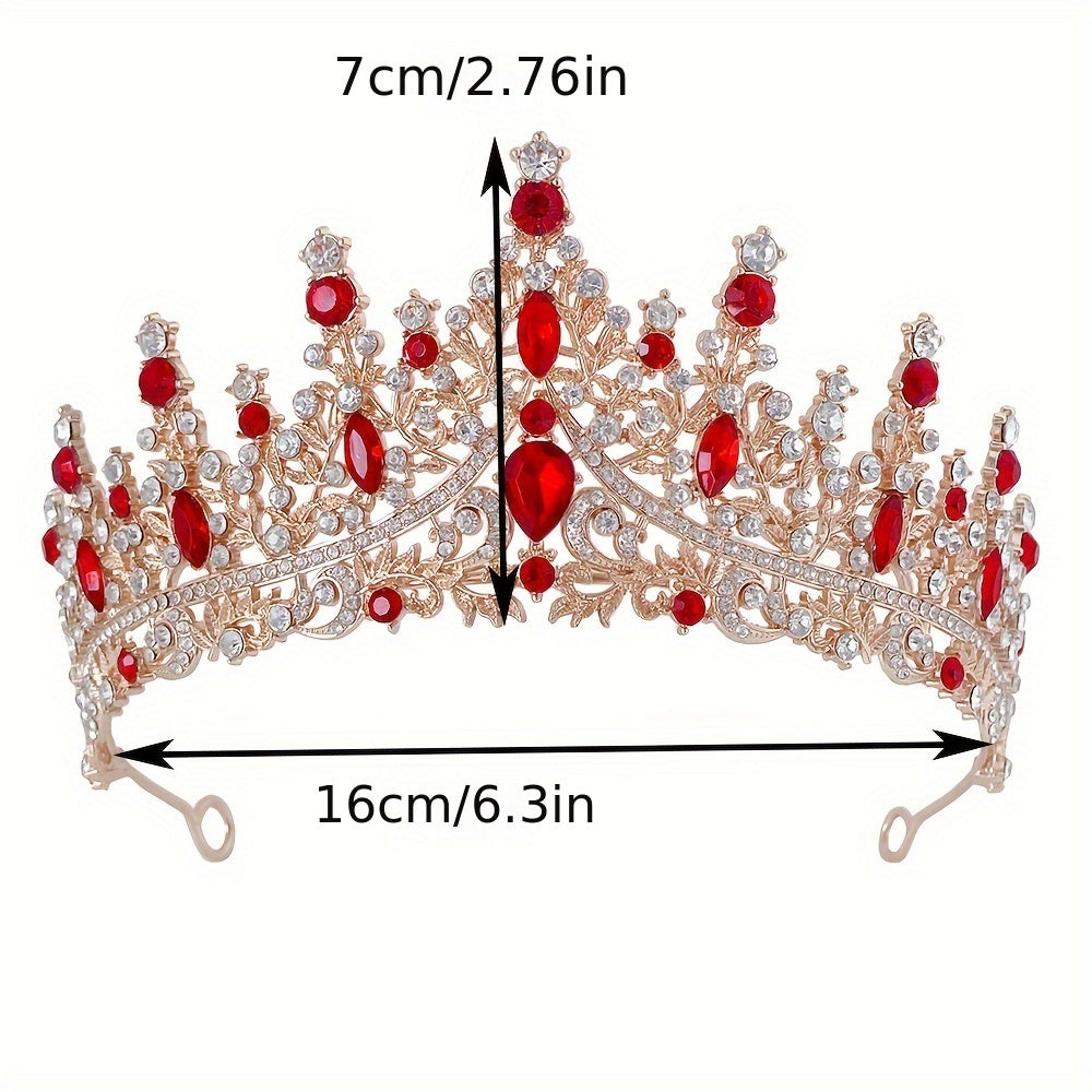 Diadema nupcial con cristales, corona oversized para bodas y eventos