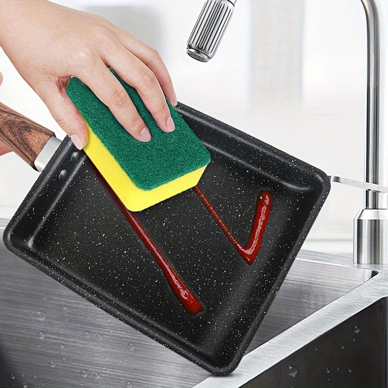 Sartén japonés Tamagoyaki con revestimiento antiadherente, mango de imitación de madera para tortillas