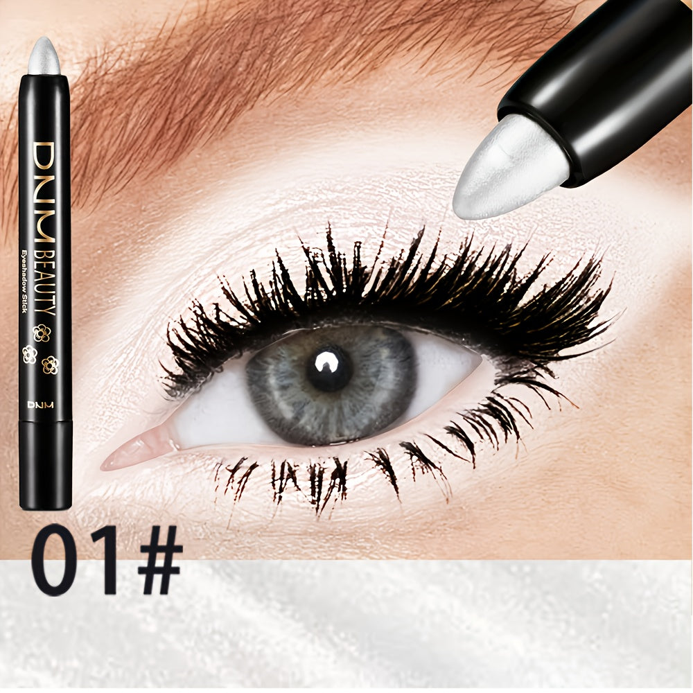 Women 15-Color Eyeshadow Stick Set Waterproof Glitter Shimmer Dual-Ended