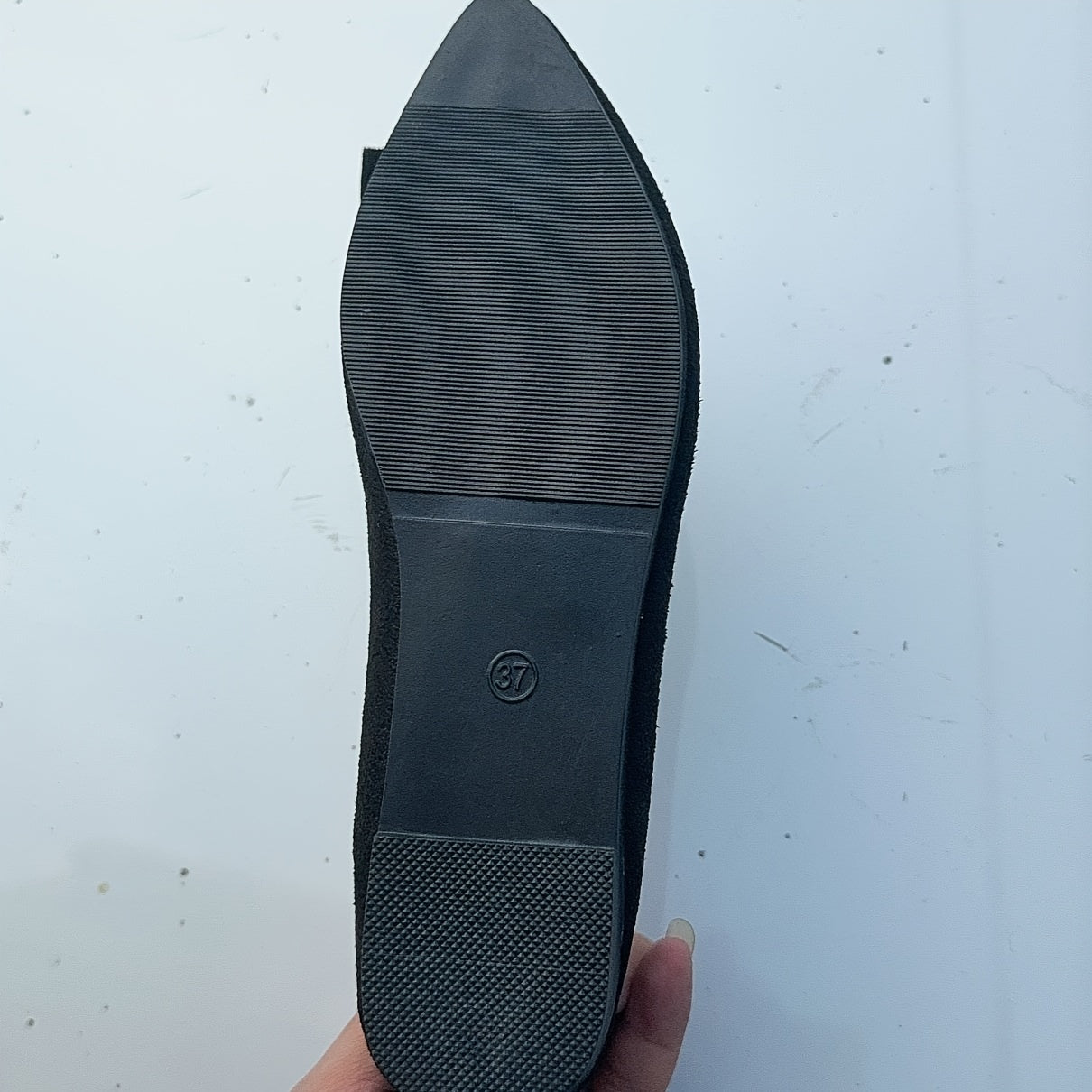 Women's Pointed Toe Flats with Metallic Accents Non-Slip Rubber Sole Black Pink Beige