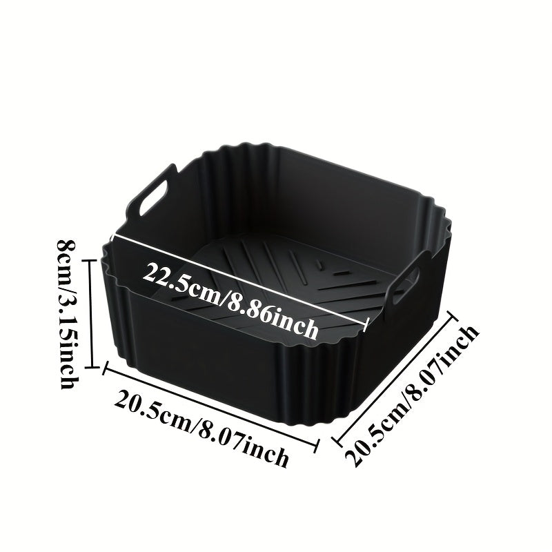 8.86-Inch Reusable Silicone Square Liners for Air Fryers Non-Stick Heat Resistant Baking