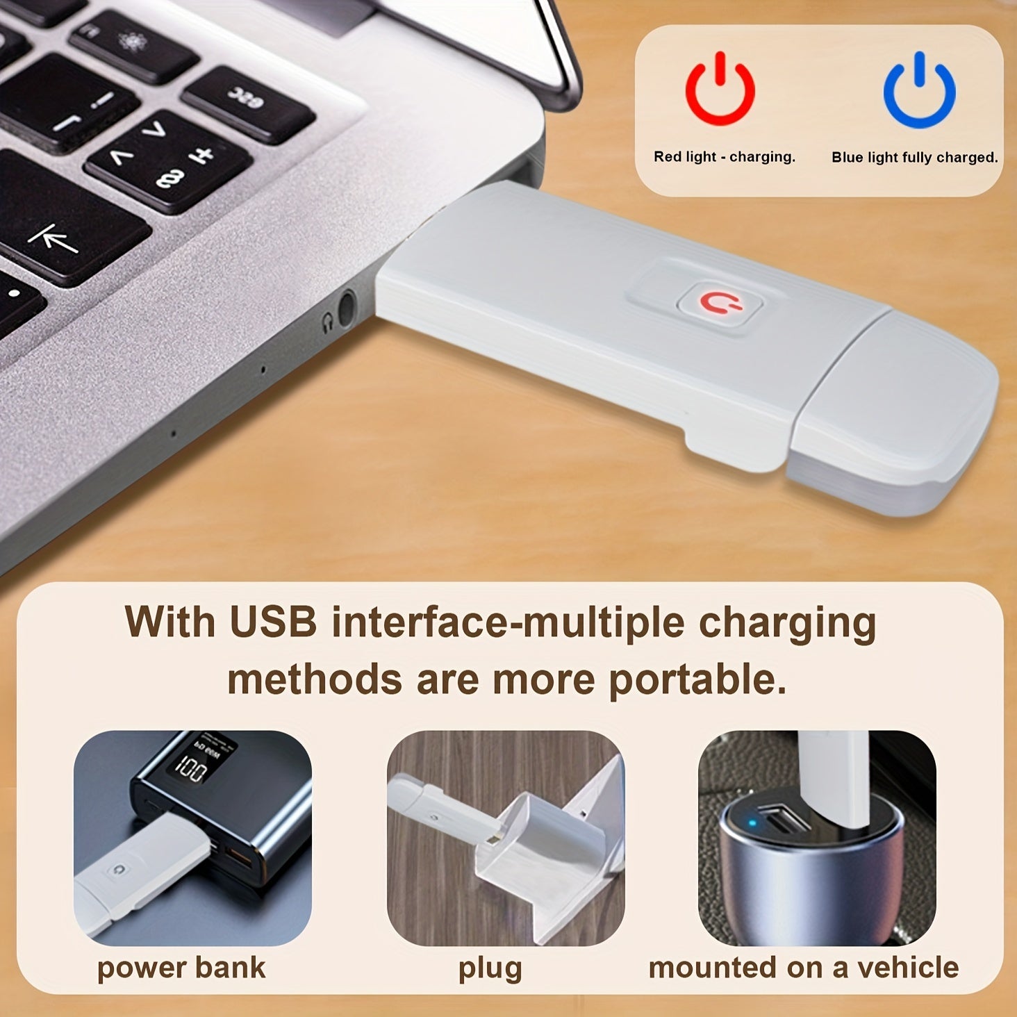 Rechargeable LED Clip-On Book Light with Adjustable Brightness Eye Protection and Portable USB Power