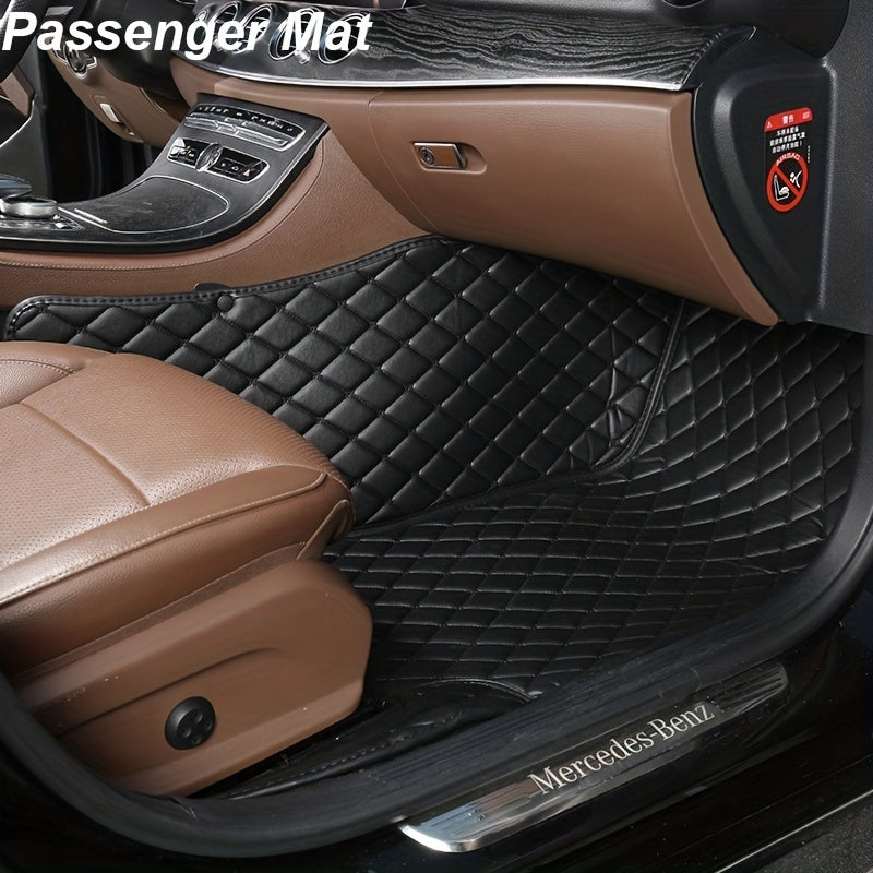 All-Weather PU Leather Car Floor Mats Set for Sedan Black Rear Front