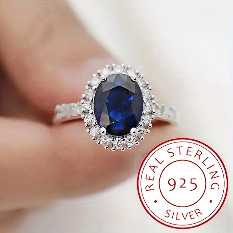 S925 sterling kumushdan yasalgan, dumaloq va oval geometrik kesilgan kubik zirkoniya toshlari bilan bezatilgan nozik gullar dizayni uzuk - kelinlar uchun ideal to'y sovg'asi, aprel tug'ilgan toshi, har kuni va maxsus tadbirlar uchun mos.